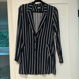 Reformation striped navy blazer dress
